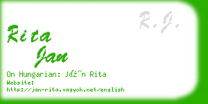 rita jan business card